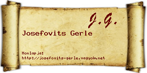 Josefovits Gerle névjegykártya